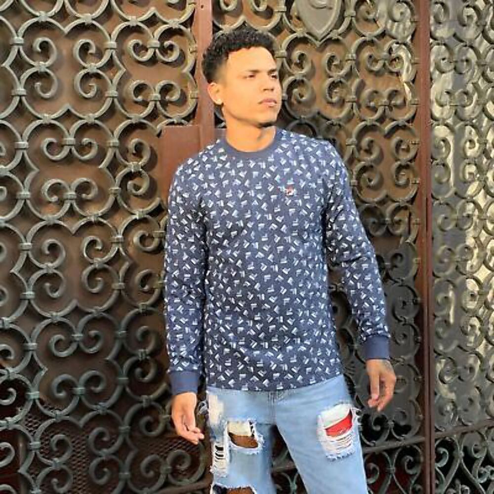 T shirt uomo Fila Navy bianca moda manica lunga nuova con etichetta