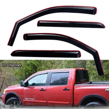 For 2004-2015 Nissan Titan Crew Cab In-Channel Vent Window Visor Rain Guards