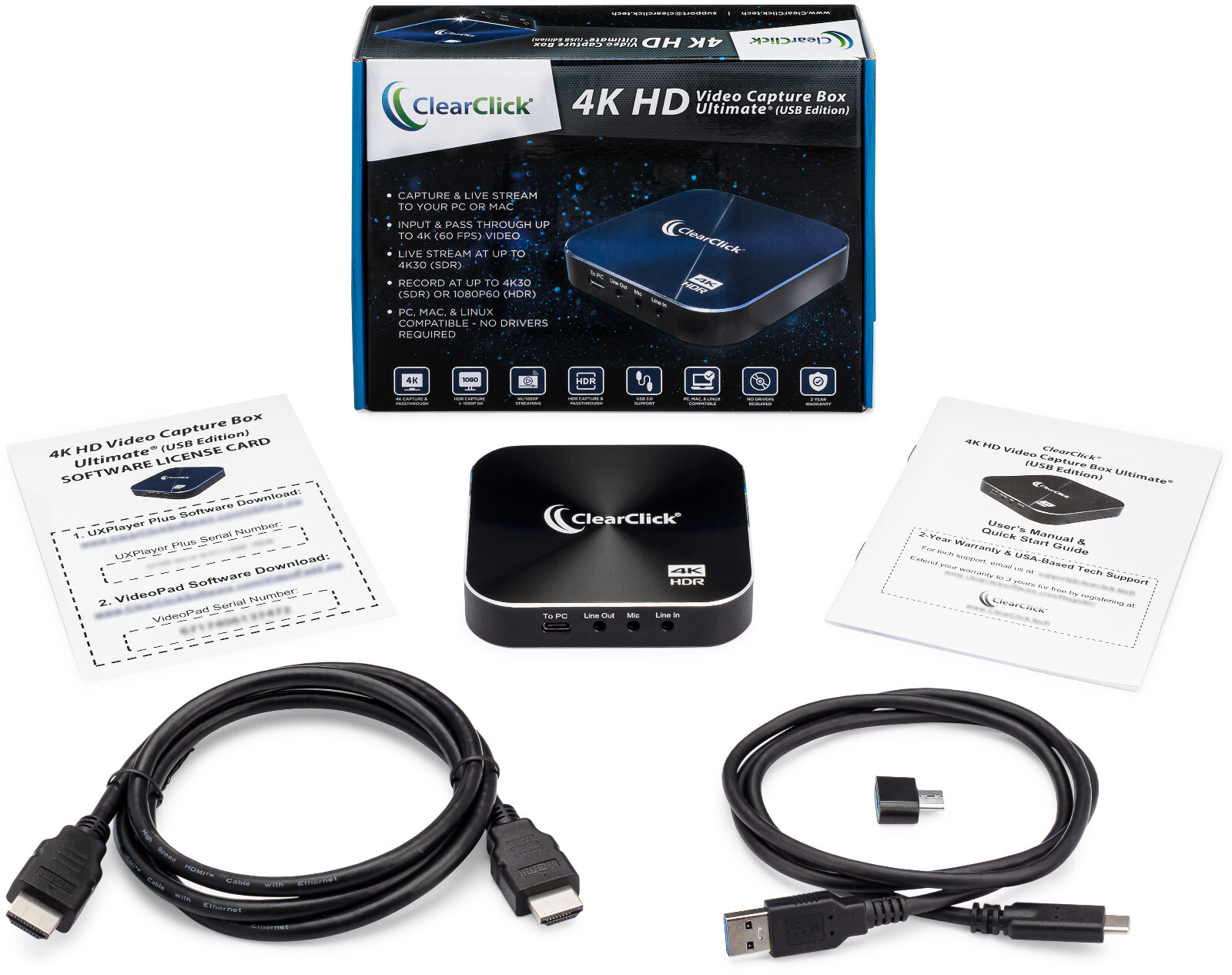 ClearClick 4K HD Video Capture Box Ultimate (USB Edition) Record & Live