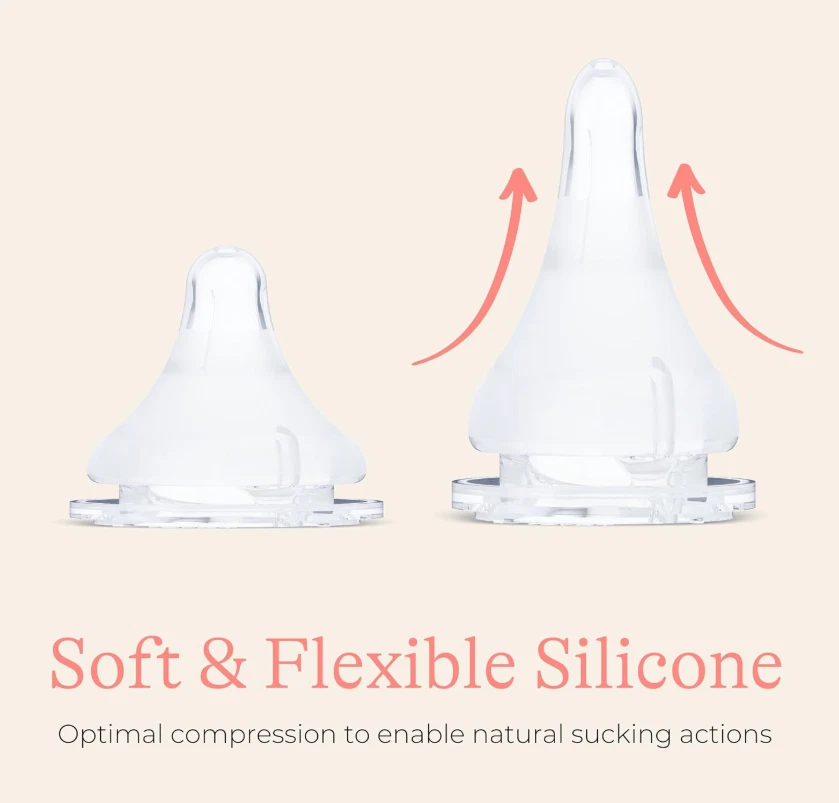 Pezones para biberón Lansinoh M Flow 3+ Mo 4 piezas/paquete | Suave anticólicos sin BPA Foto 2 de 4