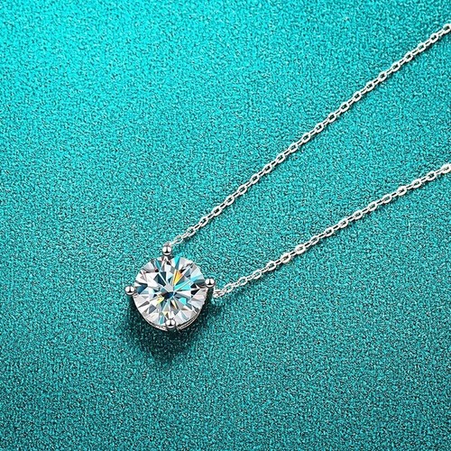 Collana con ciondolo quattro artigli 1 ct diamante test pass creato in laboratorio VVS1/D/eccellente - Foto 3 di 8