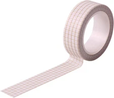1 Roll White Color Grid Tape Decorative Stickers Wide Adhesive Paper Masking Tap