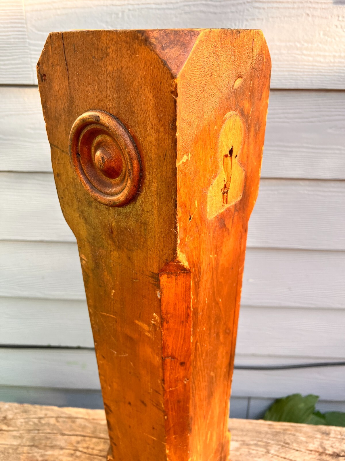 Vintage Wood Newell Post Architectural Antique Plant Stand Pedestal