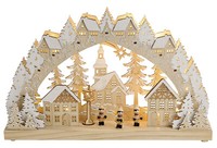 Schwibbogen Kirche Im Winterwald Mit Led Beleuchtung Aus Holz