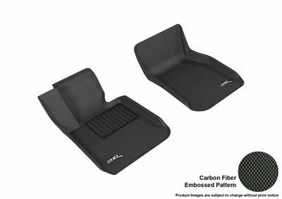 3D Maxpider Front Row Custom Fit All-Weather Floor Mat For Select Bmw 3 Series Models - Kagu Rubber (Black) (842132016371)