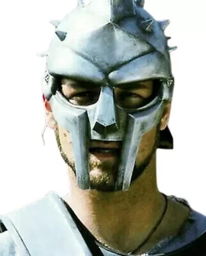 Medieval Maximus Gladiator Helmet With Wooden Stand Wearable Metal Helmet - image 2 of 4
