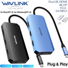 USB C Laptop Docking Station Quad Monitor USB C Hub Dual HDMI for Lenovo Dell HP