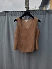 Next Beige Crepe Viscose Vest Top UK 14 VGC