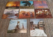 Set 8 Conoco Station 1970's Promo Textured Fine Art Prints 8” x 10” Vintage 