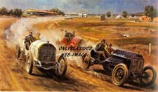 1909 INDY 500 INAUGURAL AUTO RACING PETER HELCK ART 11X17 POSTER GREAT GRAPHICS!