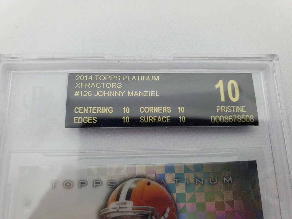 2014 Topps Platinium XFractor #126 BLACK LABEL BGS 10 Johnny Manziel !! - Image 4 of 4