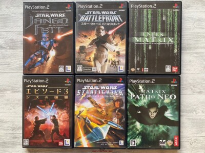 SONY PS2 Star Wars Jango Fett & Battlefront & Episode 3 &  Star Fighter & Matrix