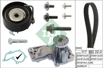 INA 530 0495 30 Water Pump + Timing Belt Kit for Ford Ford (Changan) Ford Austra