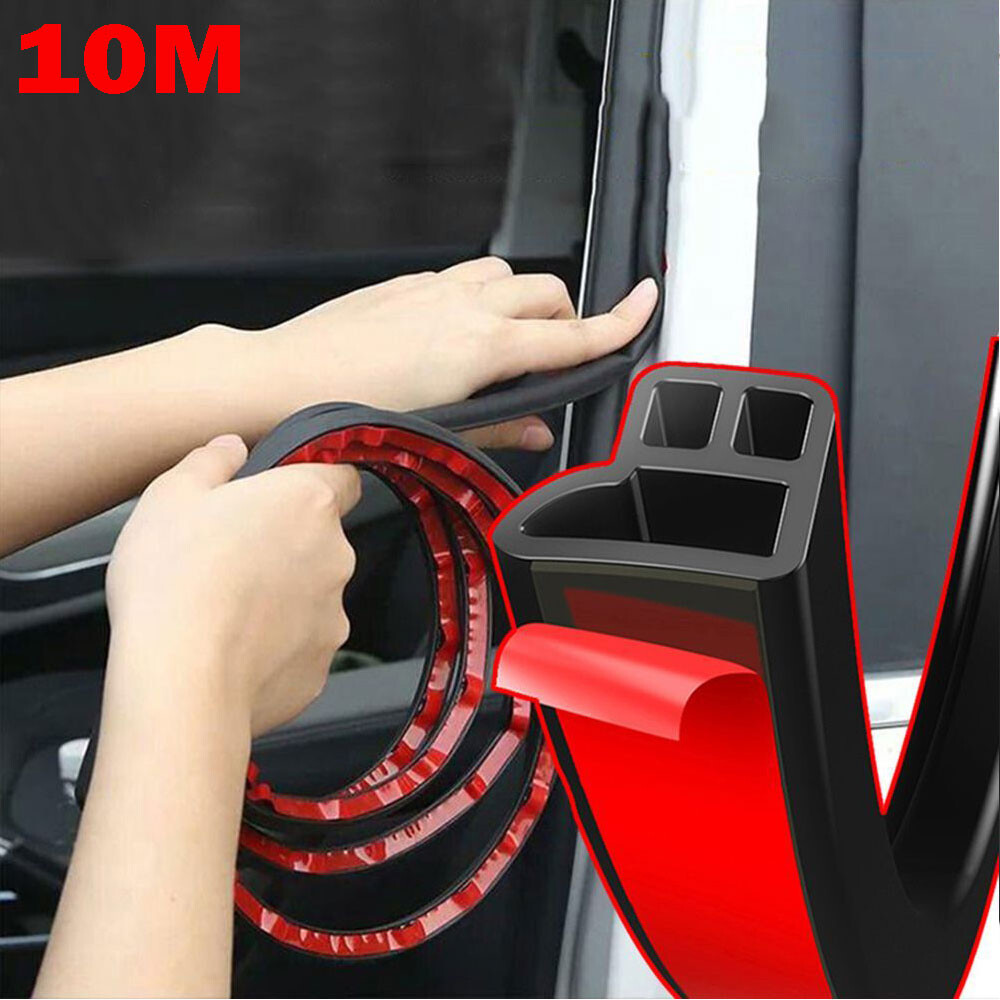 L Shape Rubber Door Car Seal Strip Trunk Hood Trimge Guard Weatherstrip 10M