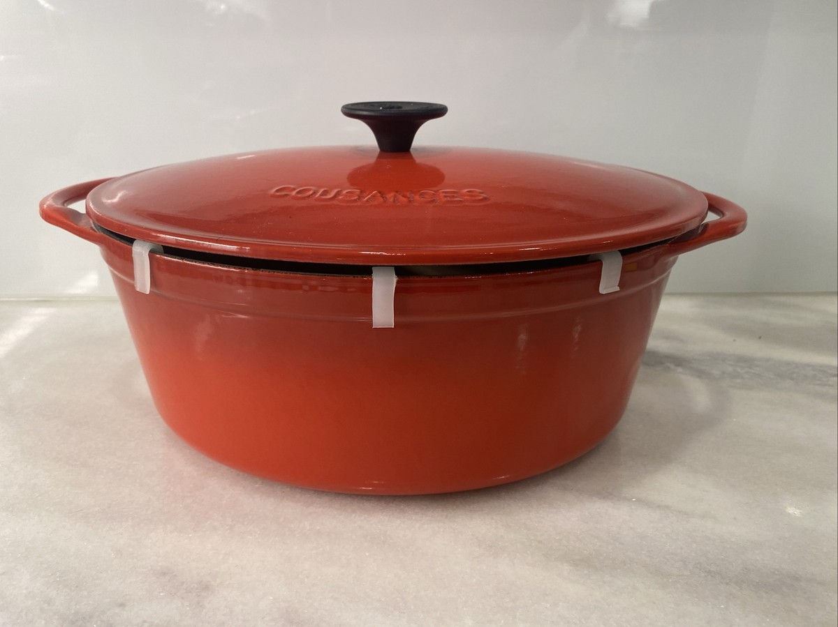 Cousances 29 Enamel Cast Iron Oval Dutch Oven With Lid Cerise Red