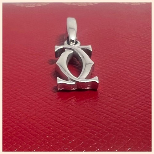 Gebrauchte Cartier 2K Halskette Charm Anhänger Top Weißgold ohne Box ohne Kette Damen - Bild 4 von 8