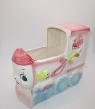 Vintage 1950's Rubens Original Nursery Train Ceramic Bassinet Planter