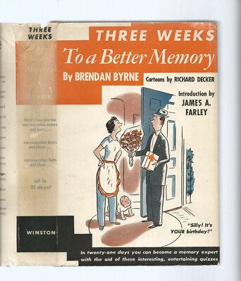 Three Weeks To A Better Memory Brendan Byrne 1951 HC/DJ