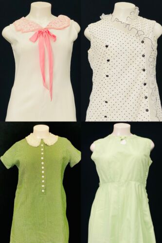 Vintage 1950s 1960s dress lot, green white pink summer cotton volup plus size XL - Picture 1 of 24