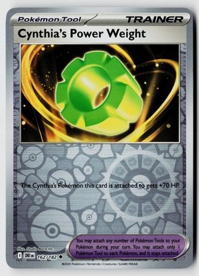 Pokemon SV10: Destined Rivals #162/182 Cynthia's Power Weight Reverse Holo