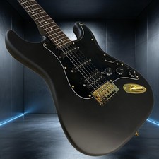 ST Electric Guitar Golden Hardware Rosewood Fretboard 22 Frets Matte Black Color