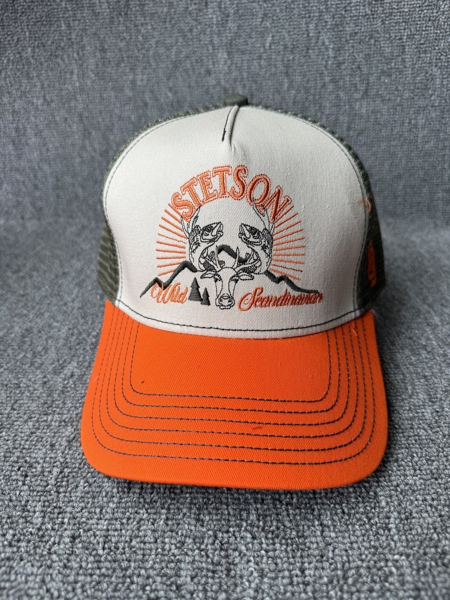 Stetson Wild Scandinavian Trucker Snapback Orange Mesh Back Hat