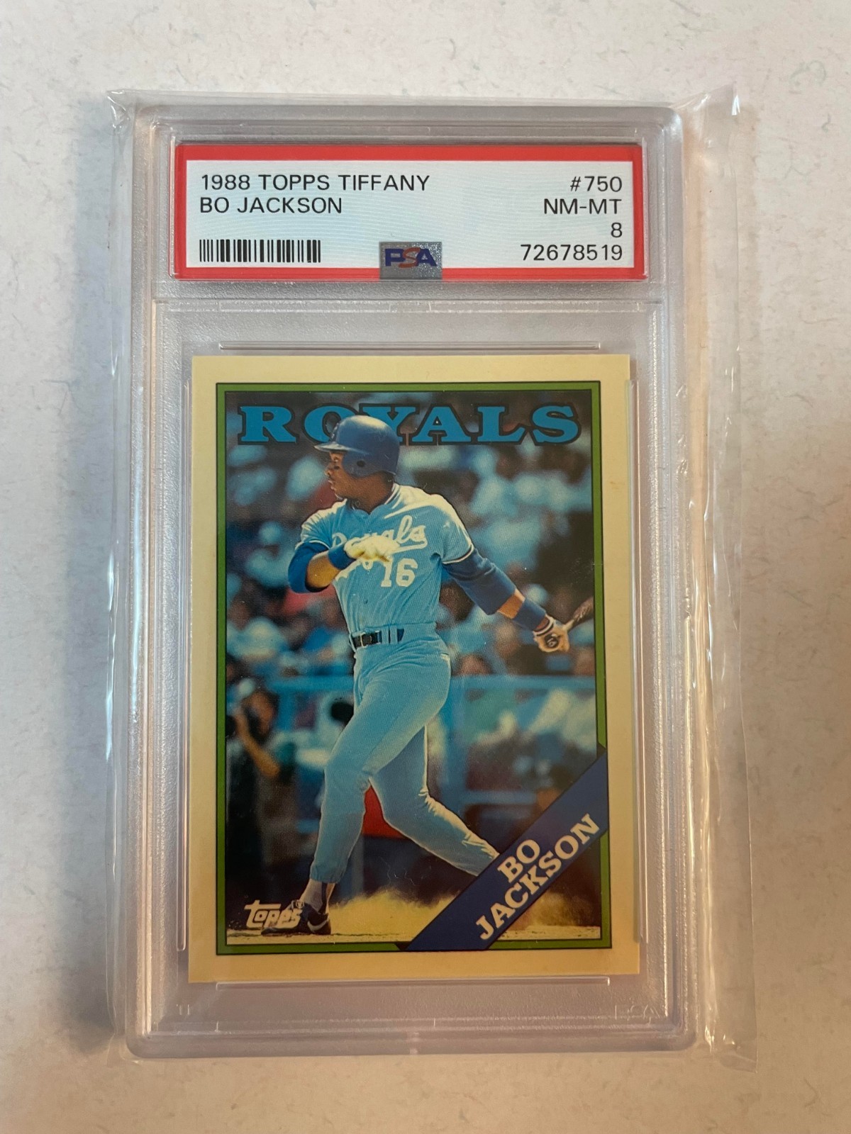 1988 TOPPS TIFFANY #750 BO JACKSON PSA 8