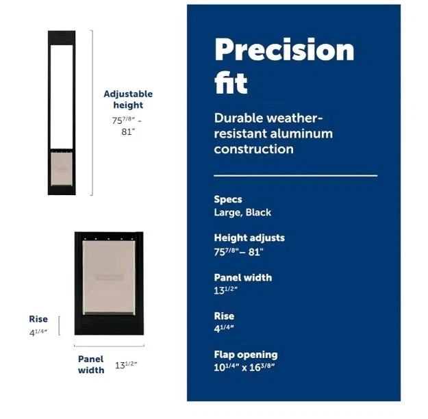 Puerta corredera de vidrio para mascotas PetSafe, puerta para perros para inquilinos, altura ajustable,... Foto 3 de 4