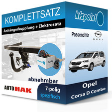 Für Opel Corsa D Combo 12- AUTO HAK Anhängerkupplung abnehmbar + 7polig neu