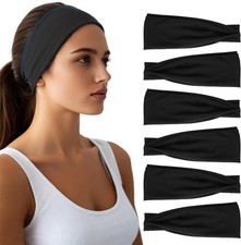Headbands for Women - 6 Pack Wide Elastic Hair Bands  Stretchy Sweatbands Hair