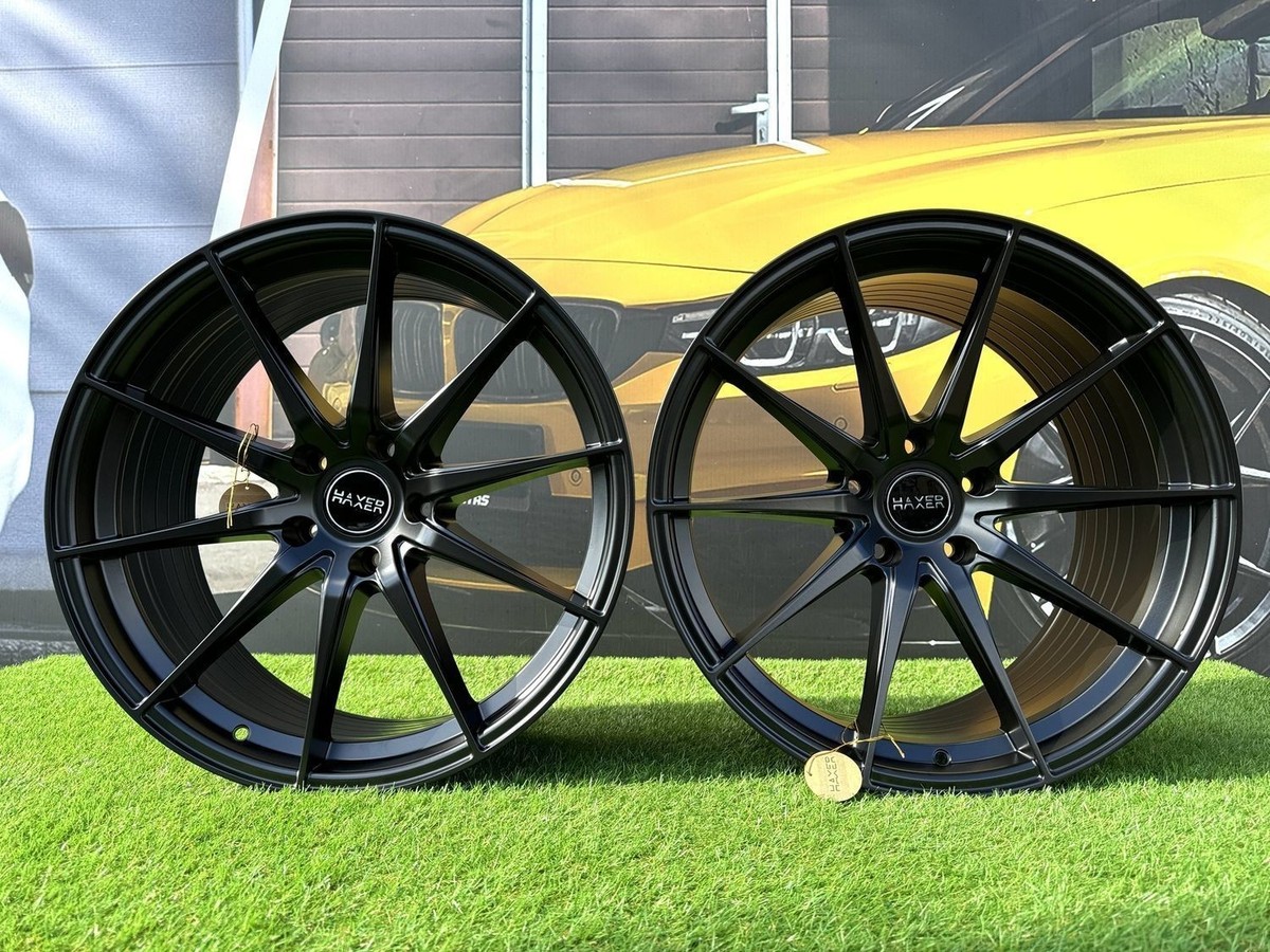 4X R19 Inch 5X120 Haxer HX034 Black Half Matt Wheels: Fits For F10