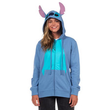 Disney Women's Lilo and Stitch I Am Stitch Costume Sweatshirt Zip Hoodie