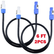 2Pcs 6ft 16AWG Stage Lighting Fixture For PowerCon Power-Through Blue Cable NEW