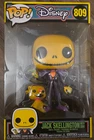 Funko Pop 10” Jack Skellington With Zero #809 Blacklight Jumbo Figure Disney New