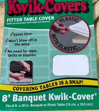 Set of 3 Kwik-Covers 3096Pk- White 30  X 96   8   Packaged Fitted Table Covers