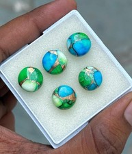 AAA Peacock Candy Turquoise Cabochon Round Flat Back Gemstone Loose Gemstone Lot