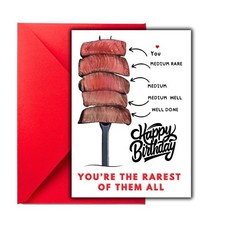 Happy BIRTHDAY card for husband, Birthday card for dad, men, steak, bbq card