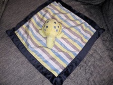 Turtle Baby Security Blanket Green Blue White Gray Stripes Carter's Plush Lovey