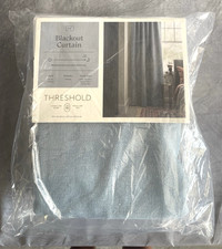 50''x84'' Threshold Blackout Aruba Window Curtain Panel Traditional Style Blue