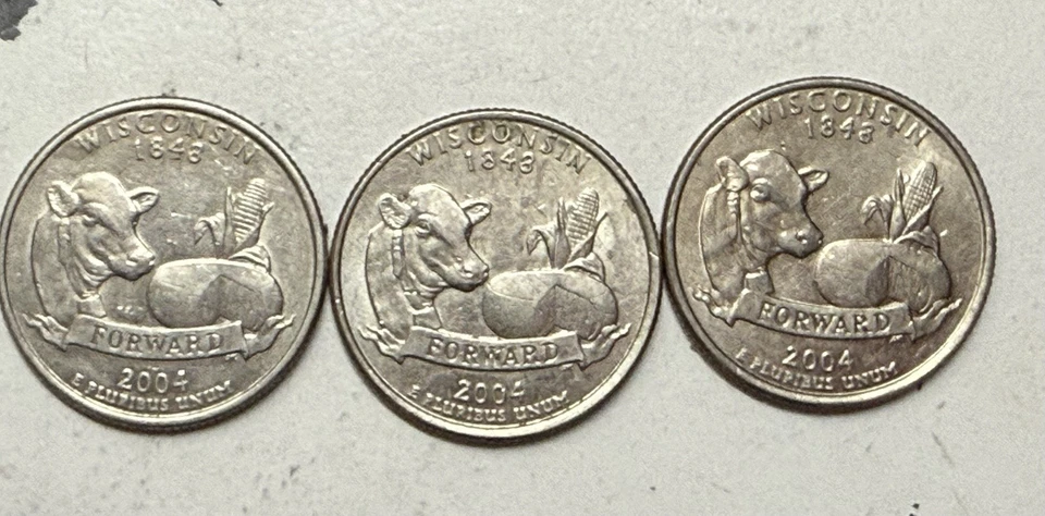 (3) 2004 D Wisconsin Quarter X3 - Image 2 of 4