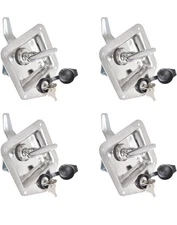  4Pcs Trailer Door Latch T-Handle Locking Stainless Steel Truck Tool Box &8 Keys