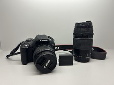 Canon EOS 2000D DSLR 24.1MP Camera Black with 18-55mm 75-300mm Lenses