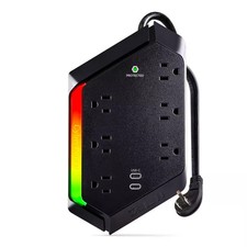 CyberPower-6 Outlet Surge Protector with RGB and USB Charging Ports-Black