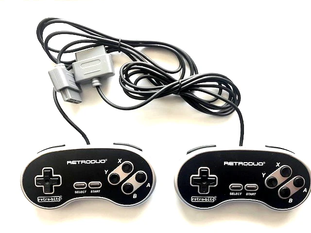 RETRO-BIT 2X New Retroduo Super Nintendo SNES Controller 6FT