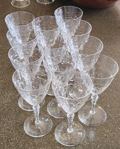 Set of 12 ROCK SHARPE 6" Wine / Cordial Crystal Goblets / Stems 4oz Excellent! - Zdjęcie 11 z 13