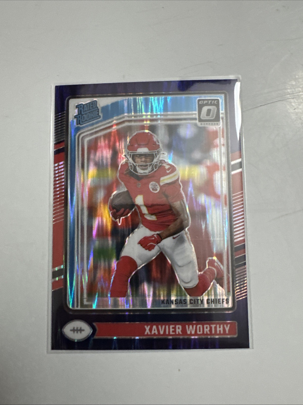 2024 Panini Donruss Optic Xavier Worthy #300 Purple Shock Prizm Parallel RC