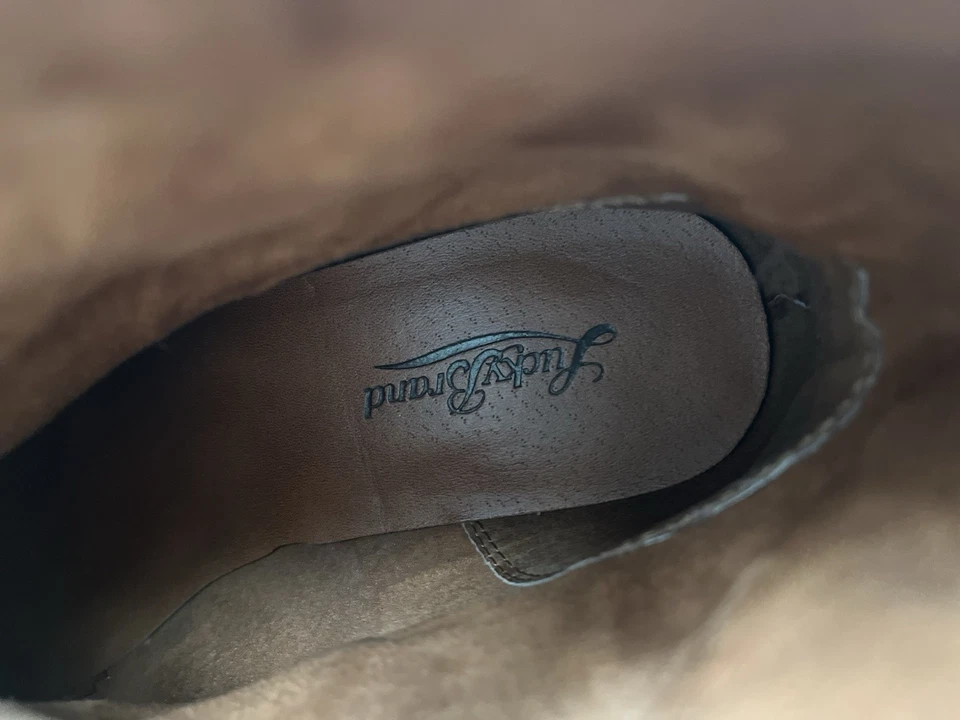 Botas al tobillo de vaquero Lucky Brand Terra marrón con tacón de cuero punta bruñida talla 7,5 Foto 4 de 4