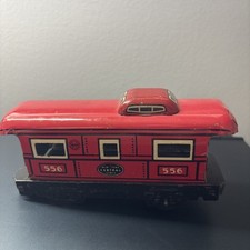 MARX O SCALE TRAIN TIN NEW YORK CENTRAL LINES RED CABOOSE 556.