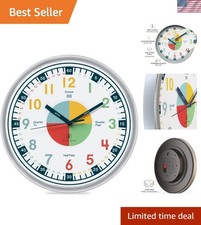 Educational Silent Clock for Kids - 10-Inch Wall Decor for Learning Time