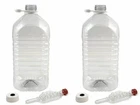 2 x 5 Litre Food Grade Plastic PET Demijohns with Caps, Grommets & Airlocks
